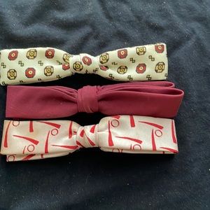 A lot of three clip on bowties vintage 1940s.